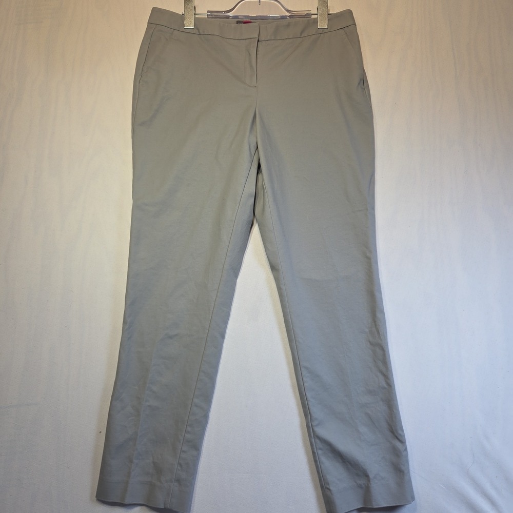 Vince Camuto Womens Size 10 Gray Stretch Ankle Pants Slim Straight Cotton